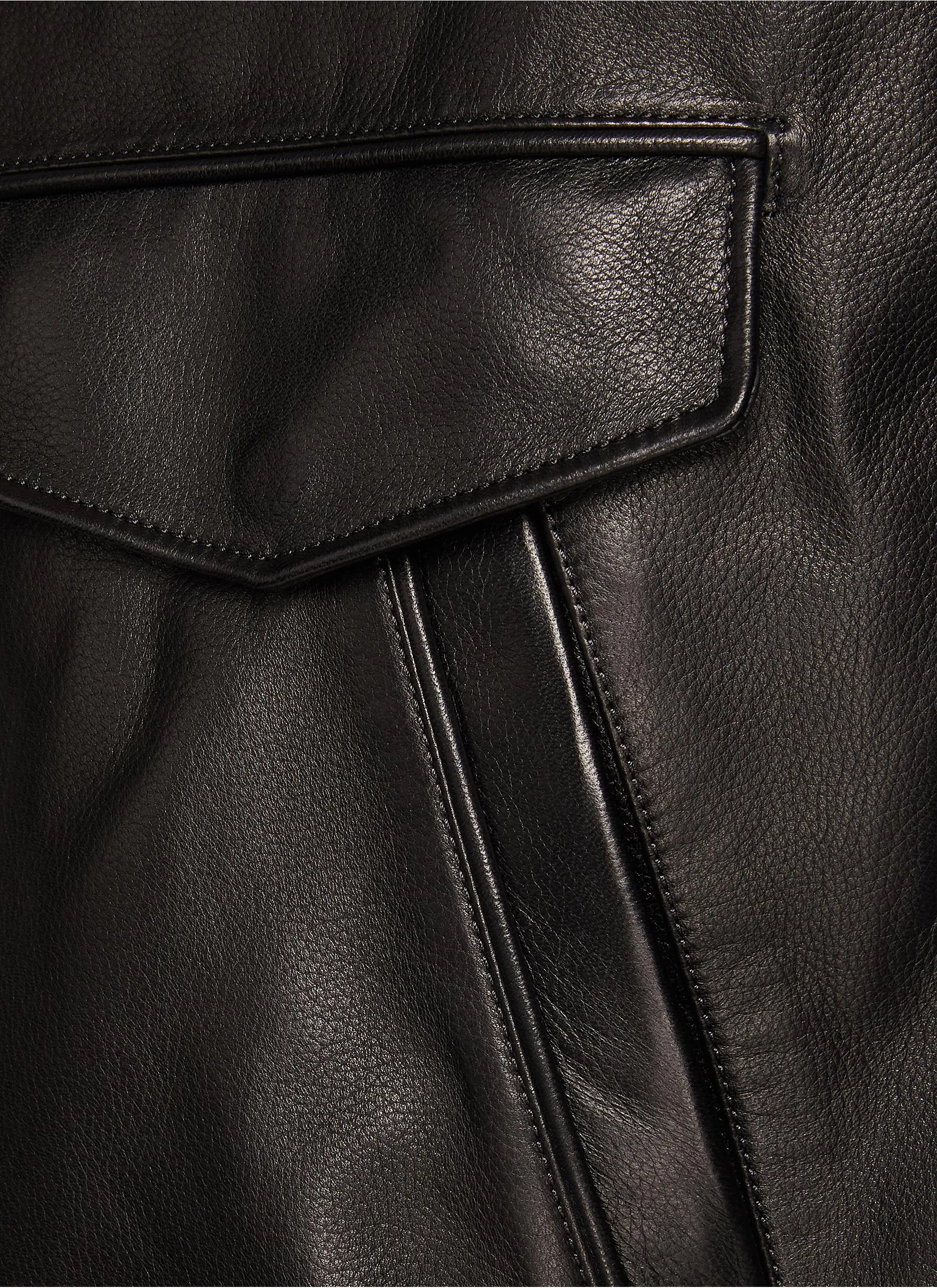 -----------WOOYOUNGMI ---- ------------ ----Elasticated Waist Zip Up Lamb Leather Jacket --