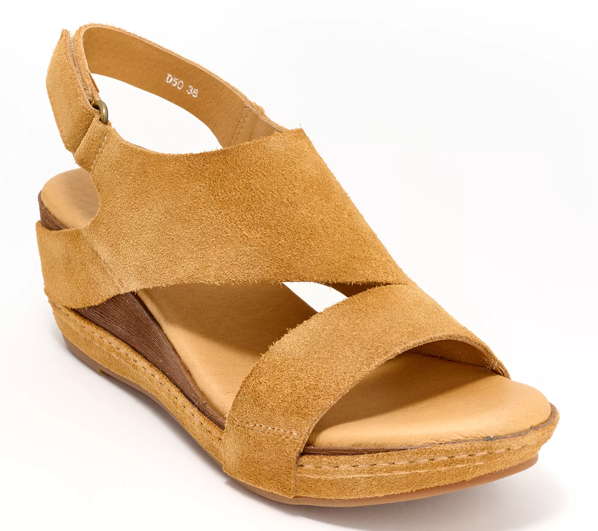 "As Is" Antelope Suede Wedge Sandals- Dotty