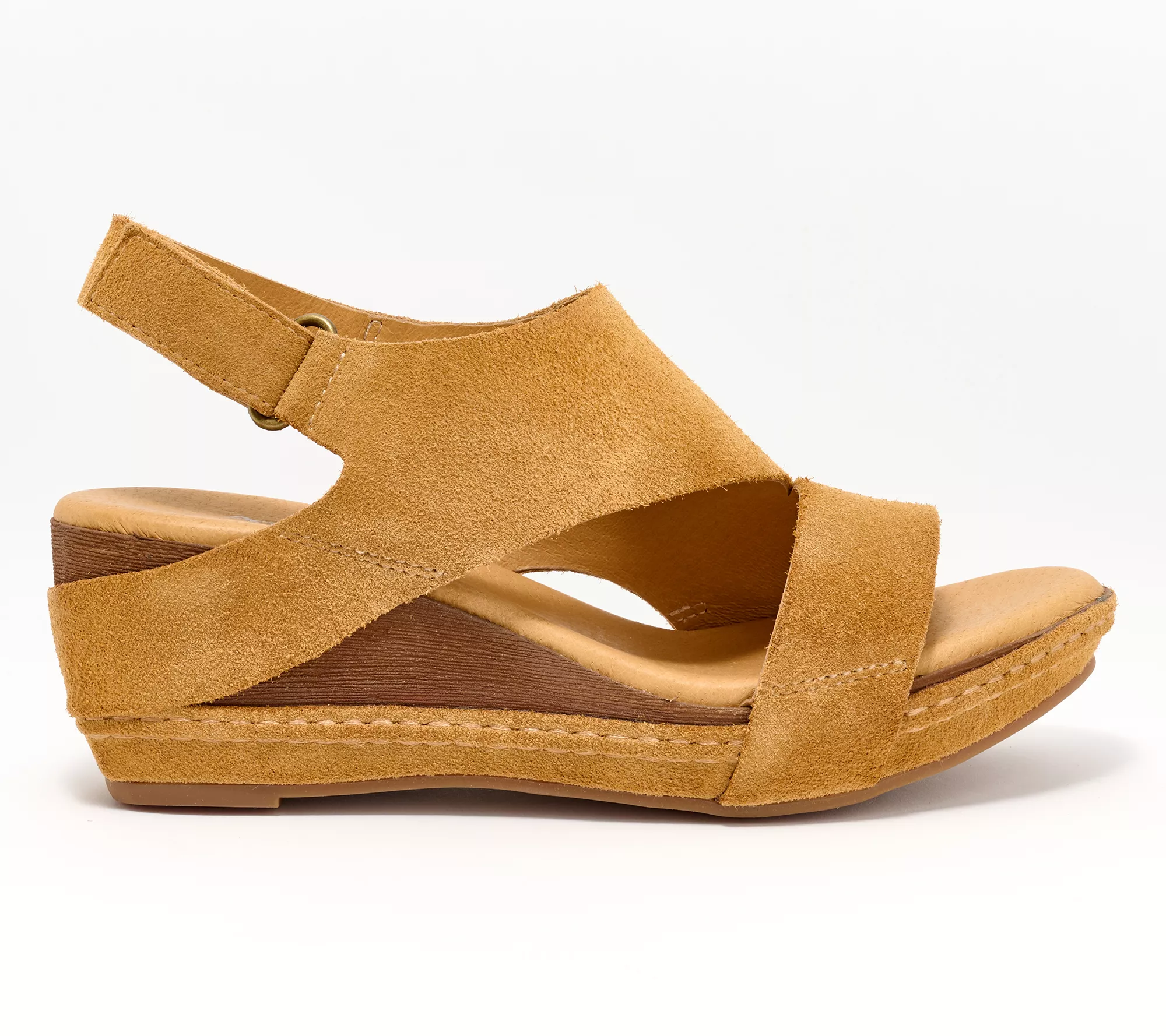 "As Is" Antelope Suede Wedge Sandals- Dotty