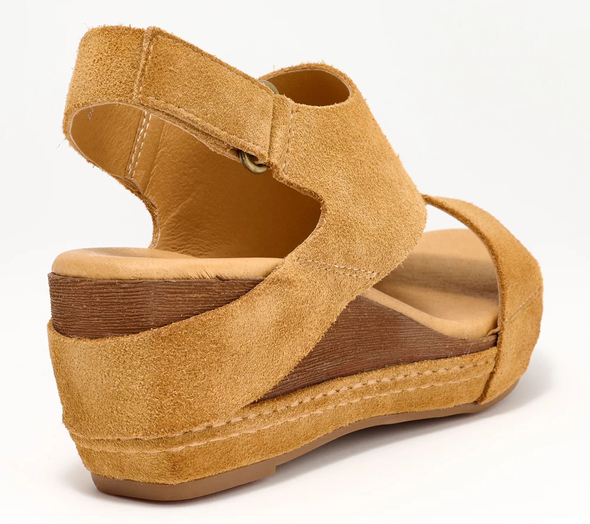 "As Is" Antelope Suede Wedge Sandals- Dotty