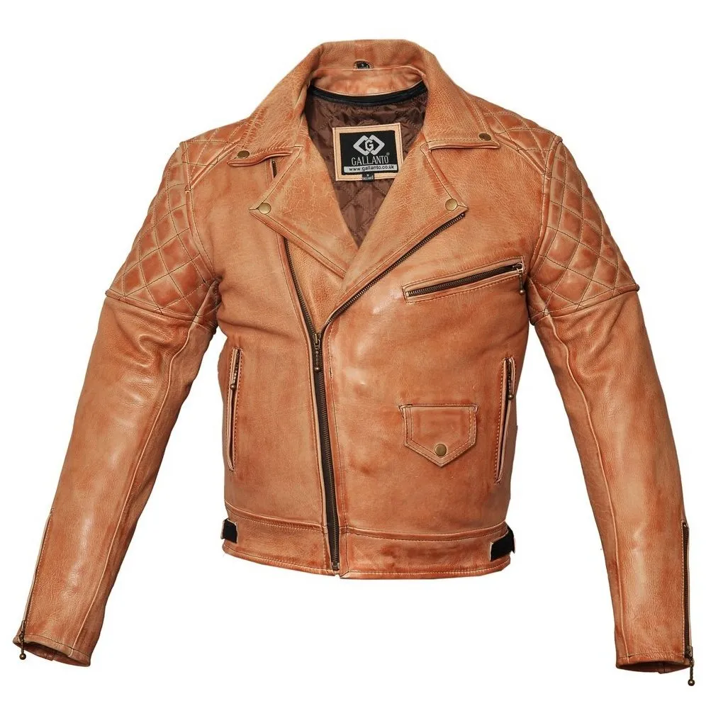 621 Marlon Brando Diamond Red Waxxed Leather Biker Jacket