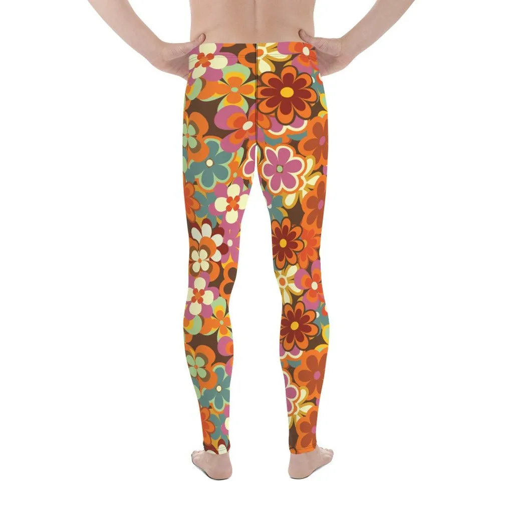 70s Flower Pattern Men's Leggings