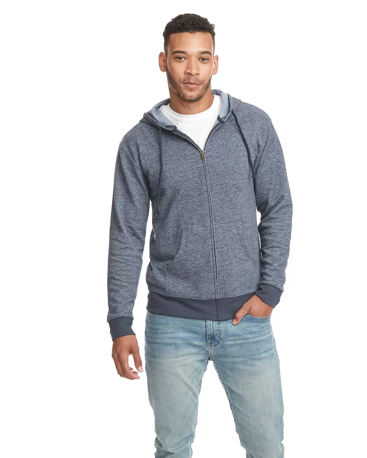 9600 Next Level Adult Denim Fleece Full-Zip Hoodie SKU: 9600