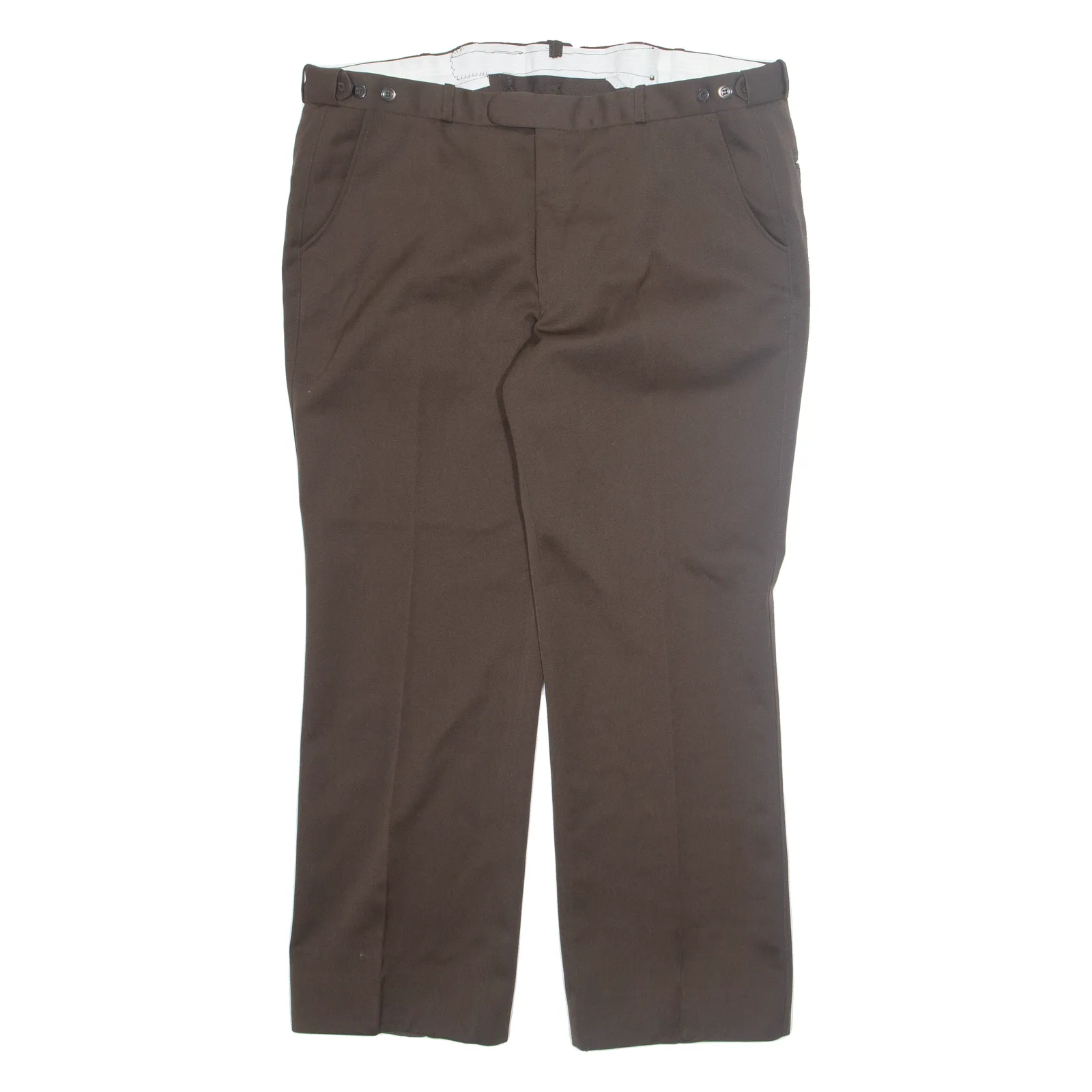 ACKERMAN Chino Mens Trousers Brown Relaxed Straight W40 L28