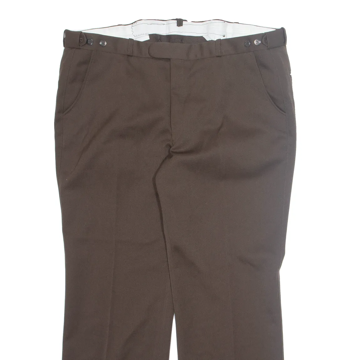 ACKERMAN Chino Mens Trousers Brown Relaxed Straight W40 L28