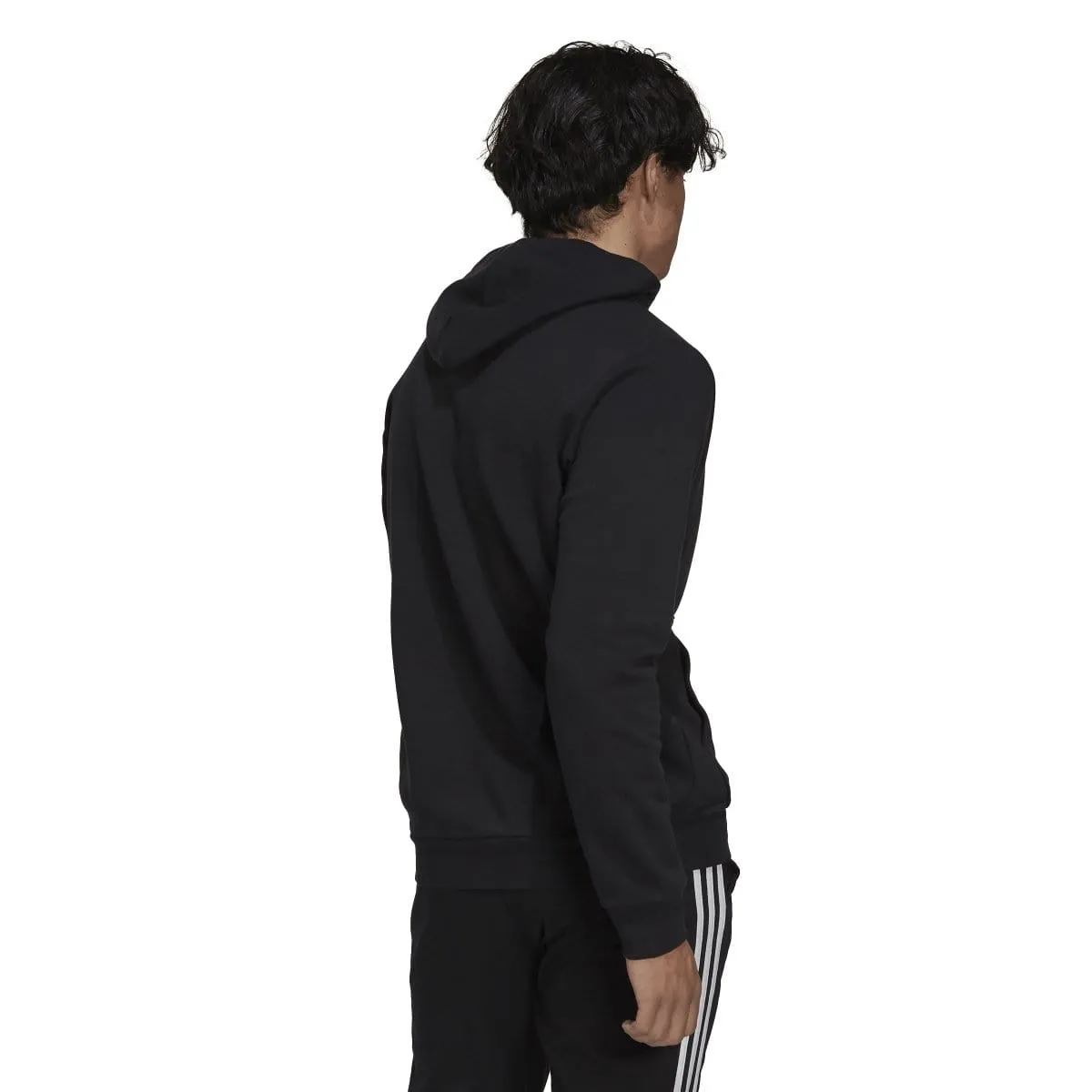 ADIDAS MEN'S ESSENTIALS FLEECE BLACK HOODIE