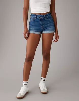 AE Next Level High-Waisted Denim Short Short-