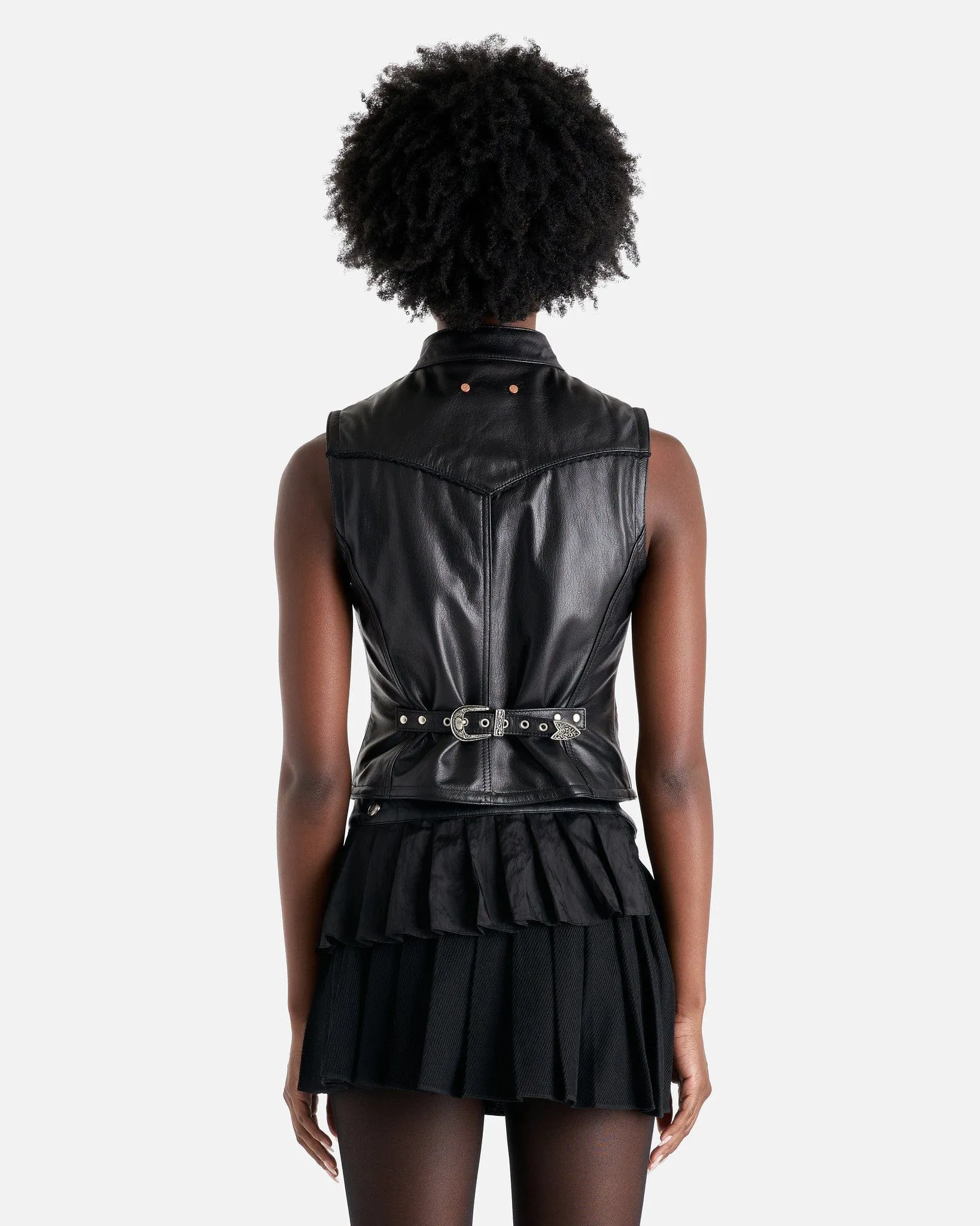 Andersson Bell Liv Goat Leather Vest in Black