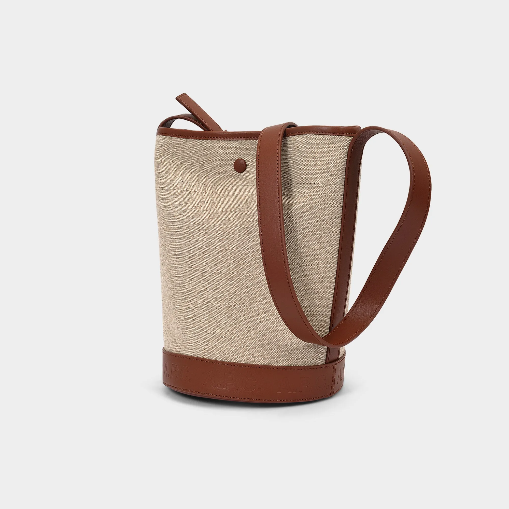 A.P.C.  Helene Bag in Hazelnut Canvas and Shiny Leather