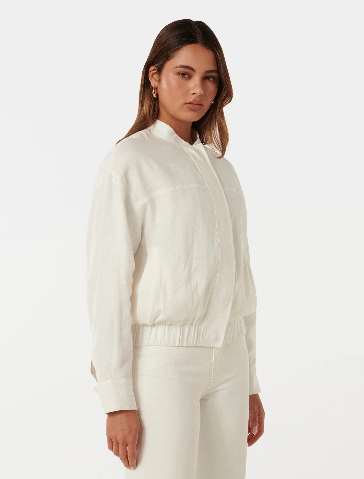 Arlette Linen Bomber Jacket