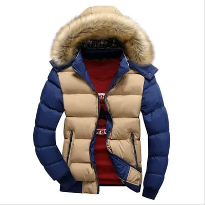 AshoreShop Mens Fleece Warm Hooded w/Fur Parka Jacket