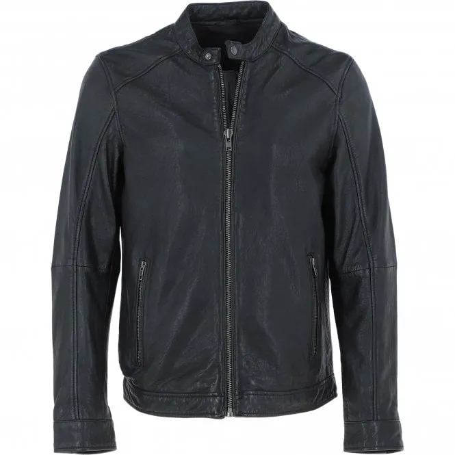 Ashwood Mens Leather Biker Jacket Black: AMJ-3