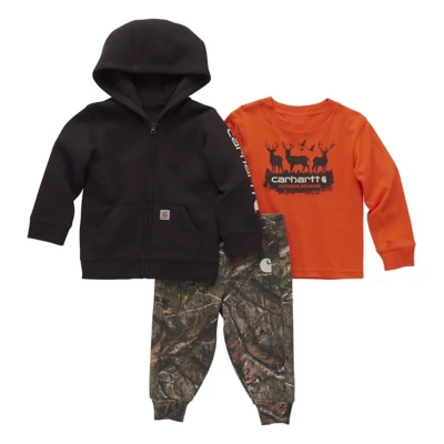 Baby Carhartt Printed T-Shirt, Jacket, and Joggers Set