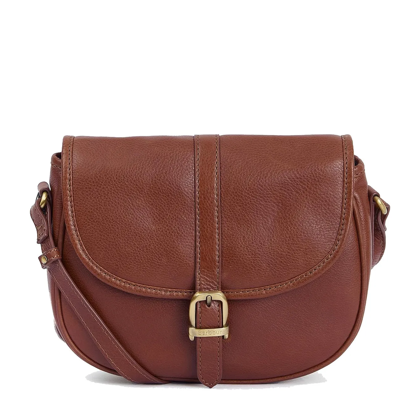 Barbour Laire Leather Saddle Bag Brown