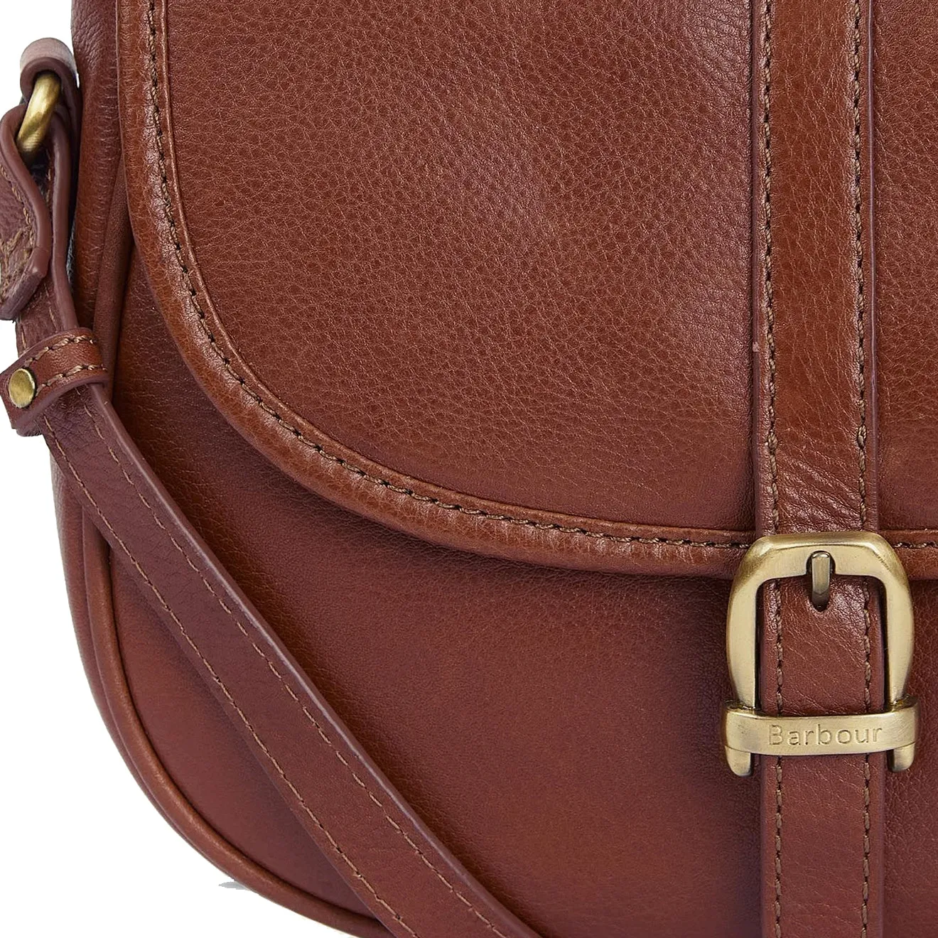 Barbour Laire Leather Saddle Bag Brown