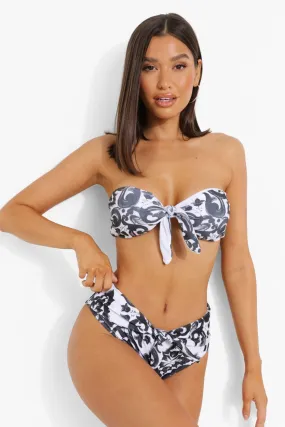 Baroque Tie Front Bikini Set