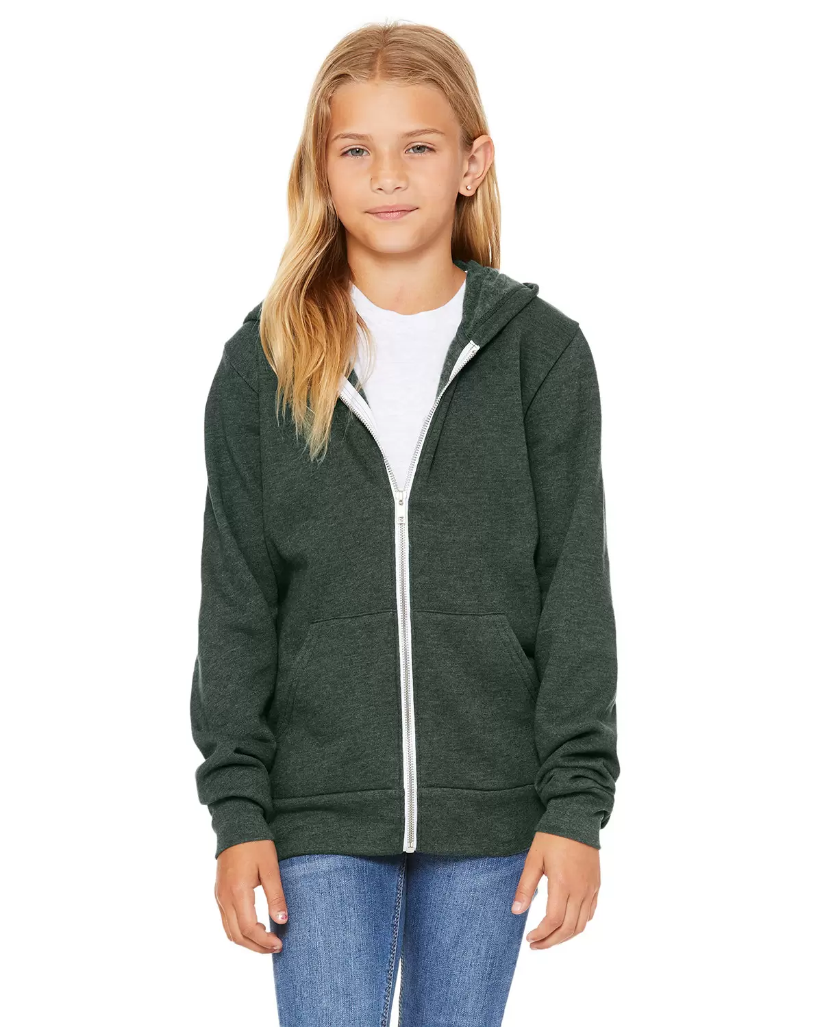 Bella + Canvas 3739Y Youth Sponge Fleece Full-Zip Hoodie SKU: 3739Y