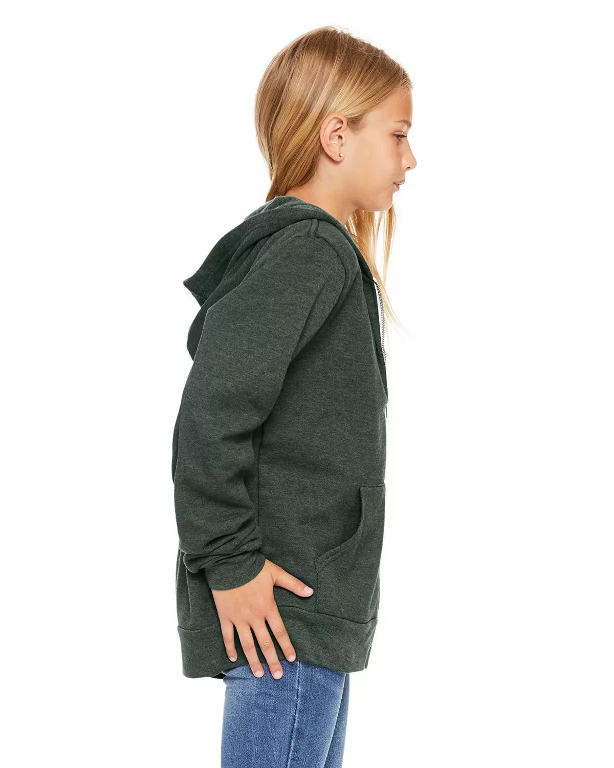 Bella + Canvas 3739Y Youth Sponge Fleece Full-Zip Hoodie SKU: 3739Y