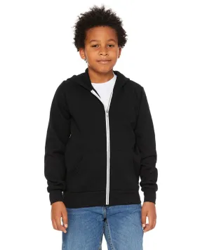 Bella+Canvas 3739Y: Youth Sponge Fleece Full-Zip Hooded Sweatshirt