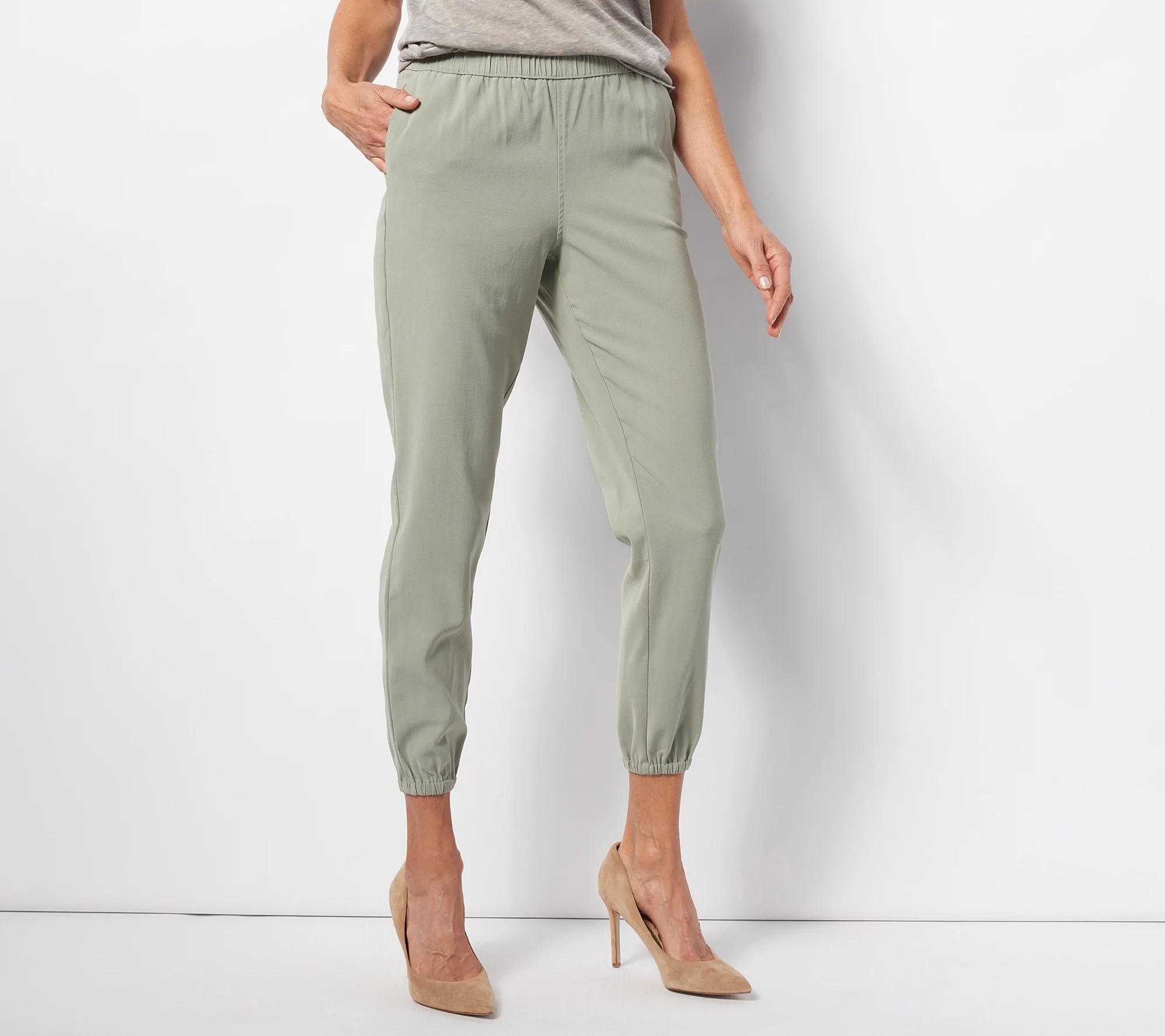 Belle by Kim Gravel Petite Strech Sand washed Joggers