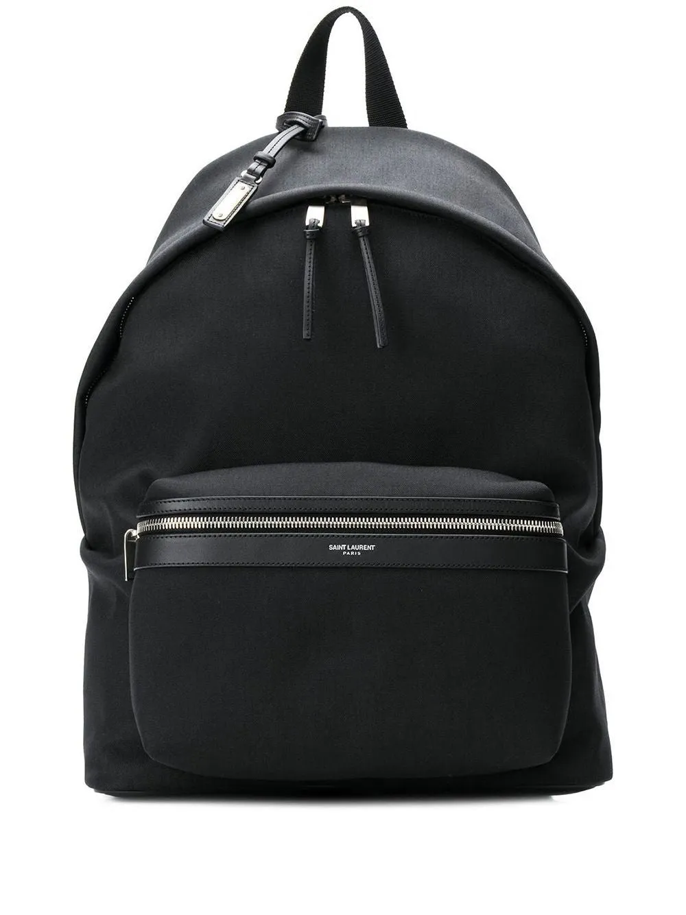 Black Leather-Trim City Backpack for Men from Saint Laurent