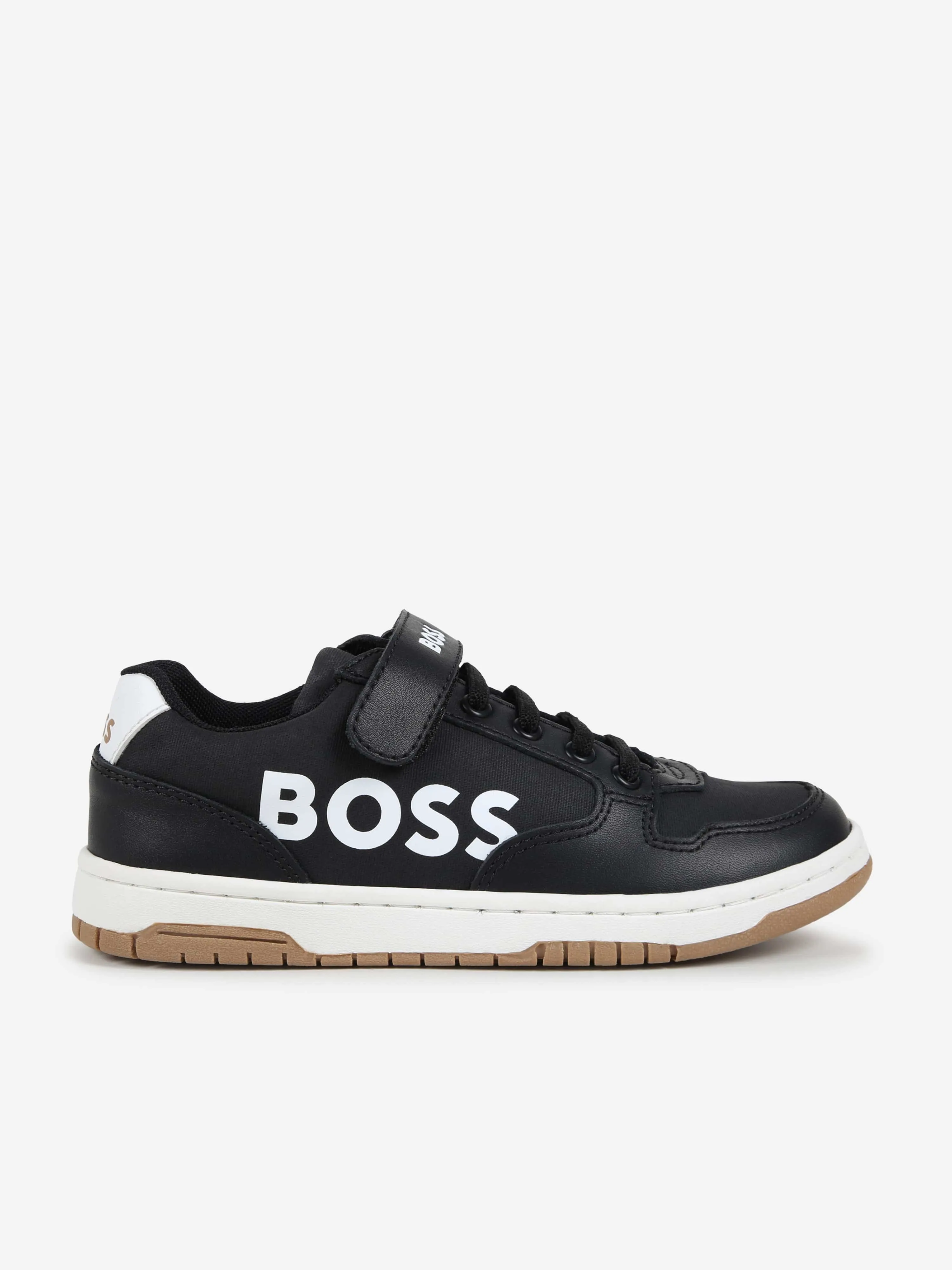 BOSS Boys Logo Trainers in Black