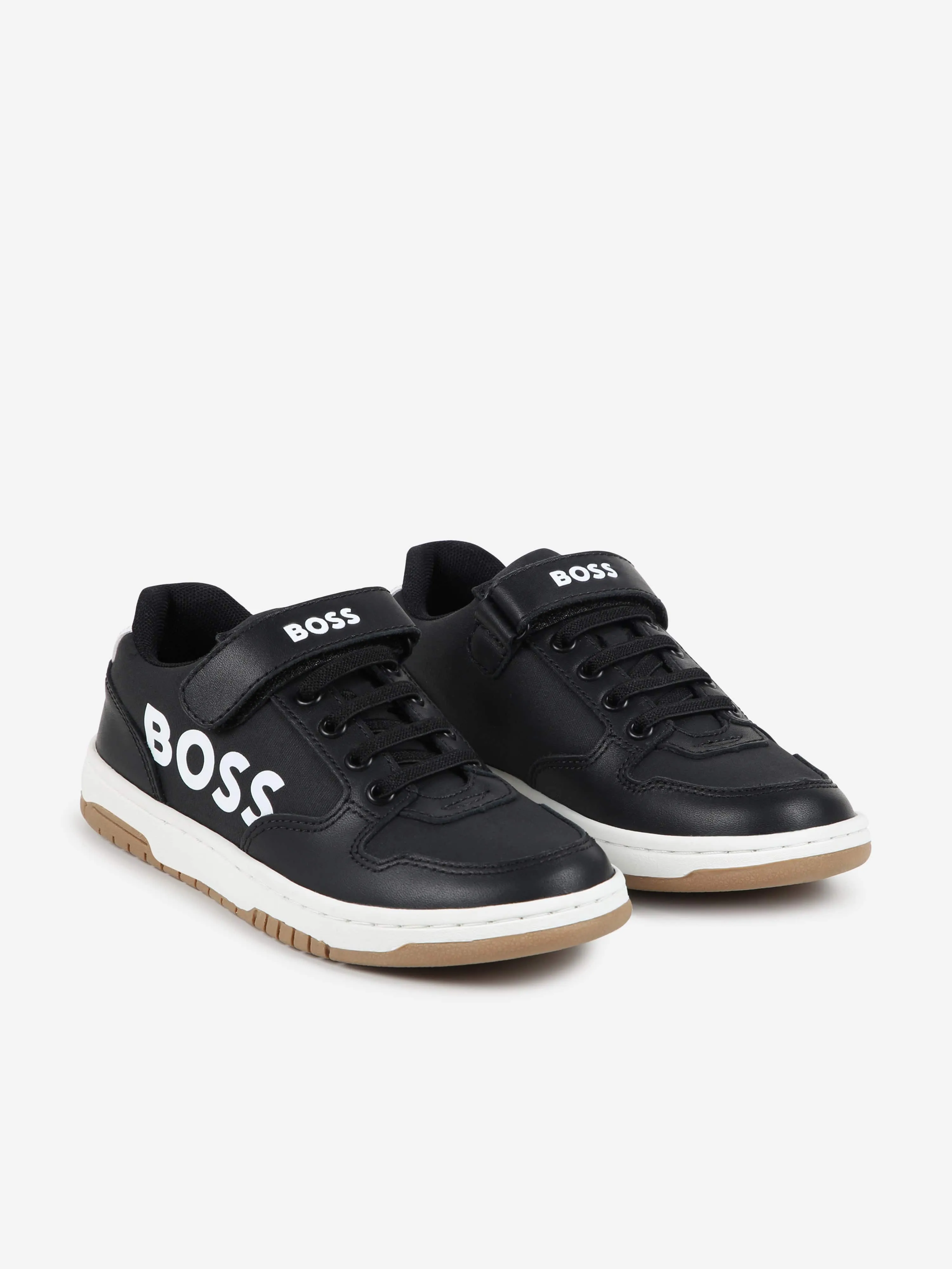 BOSS Boys Logo Trainers in Black