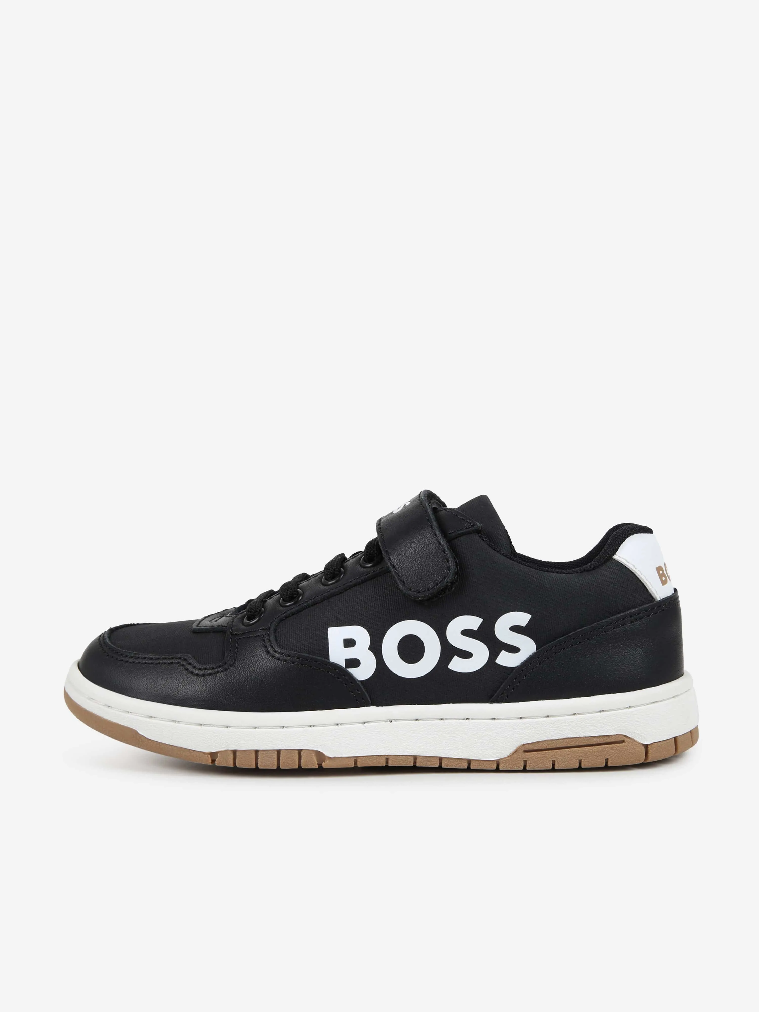 BOSS Boys Logo Trainers in Black