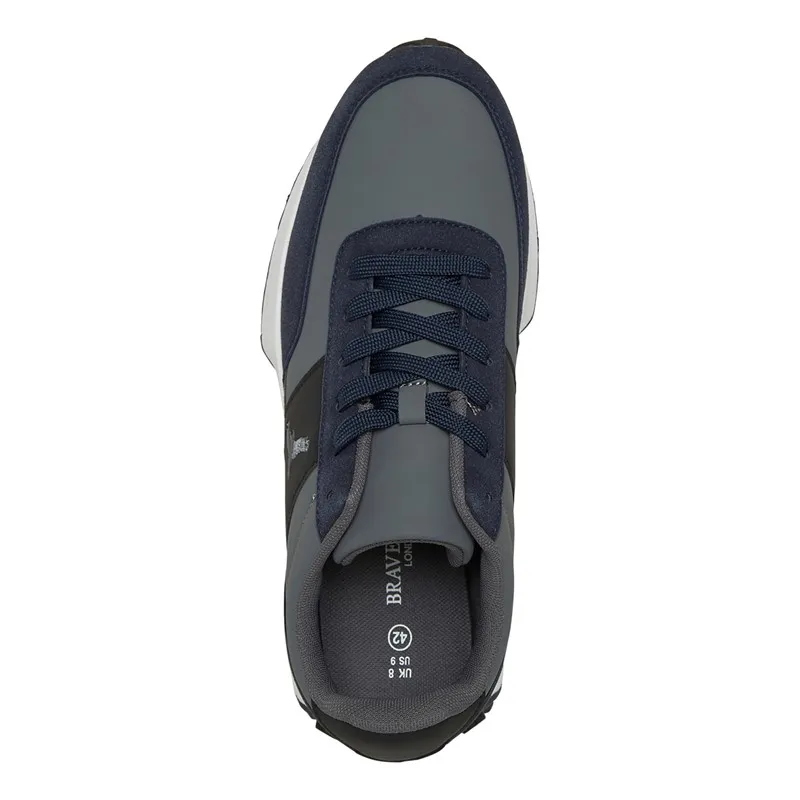 Brave Soul Mens Alta Trainers Grey/Navy