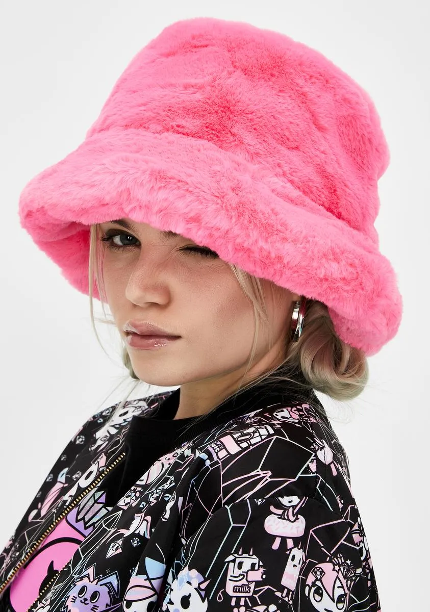 Bubblegum Here We Go Furry Bucket Hat-