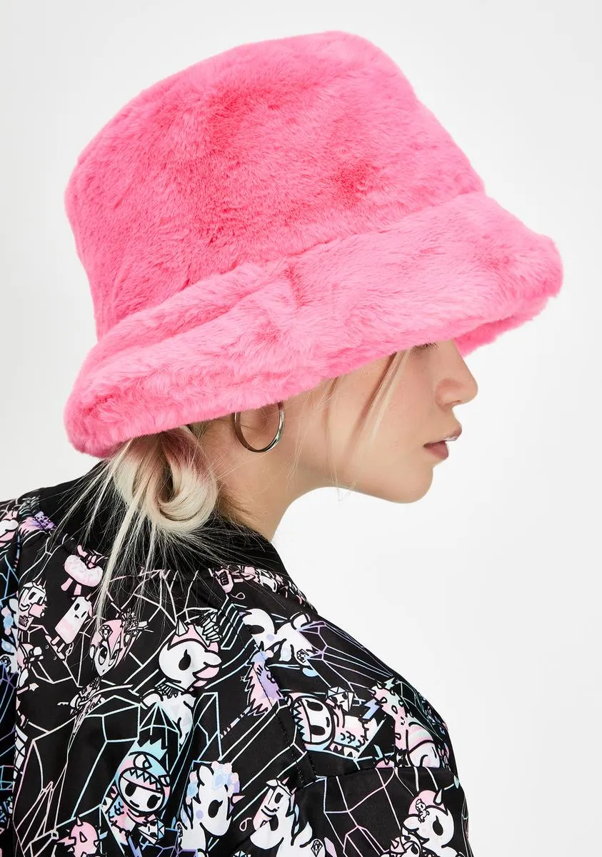 Bubblegum Here We Go Furry Bucket Hat-