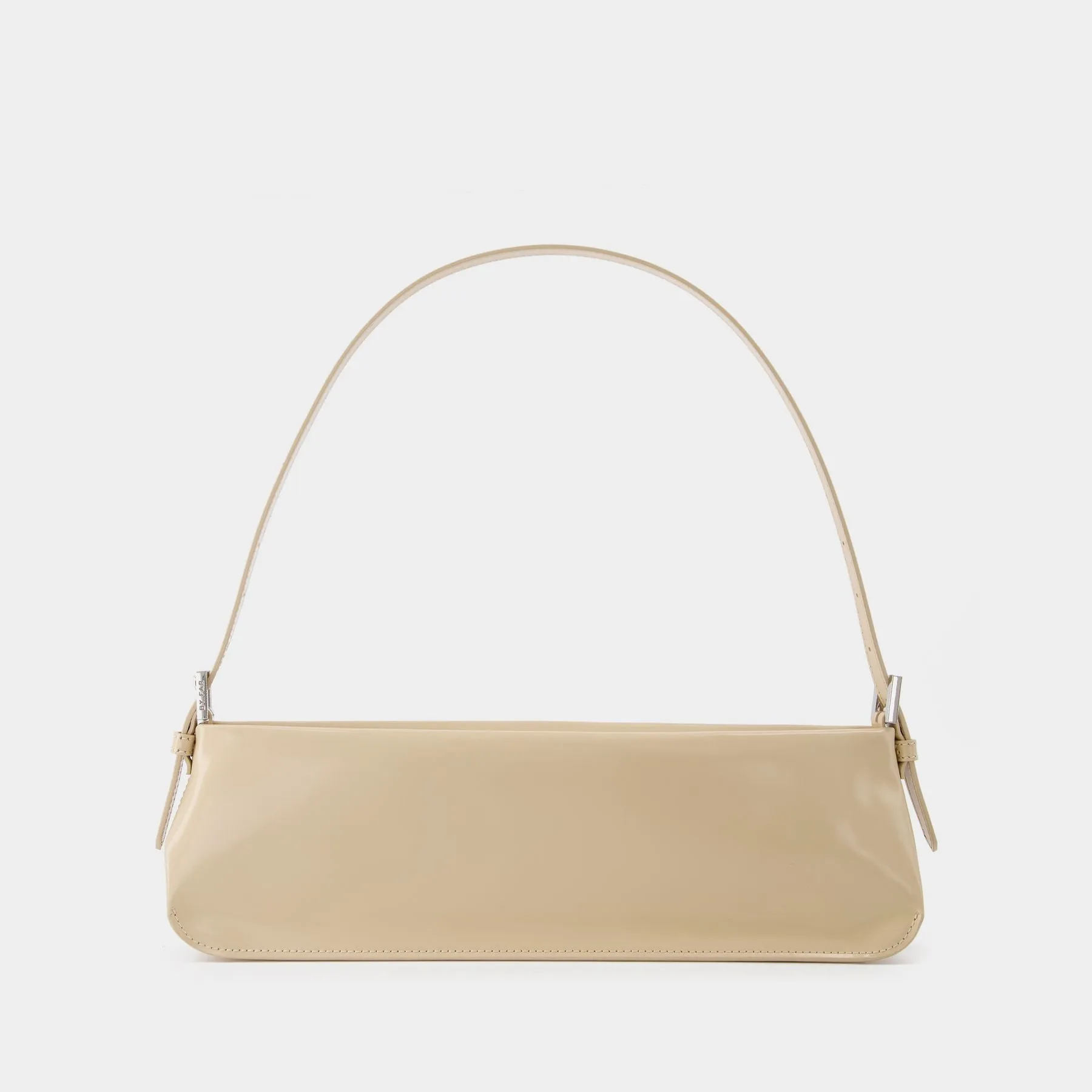 By Far  Dulce Long Bag in Beige Leather