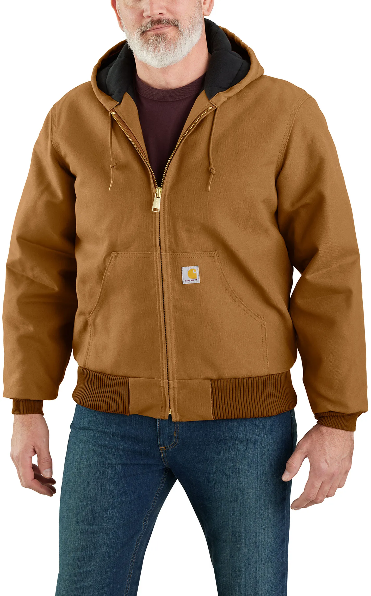 Carhartt Men's Brown Duck Insulated Active Hooded Jacket