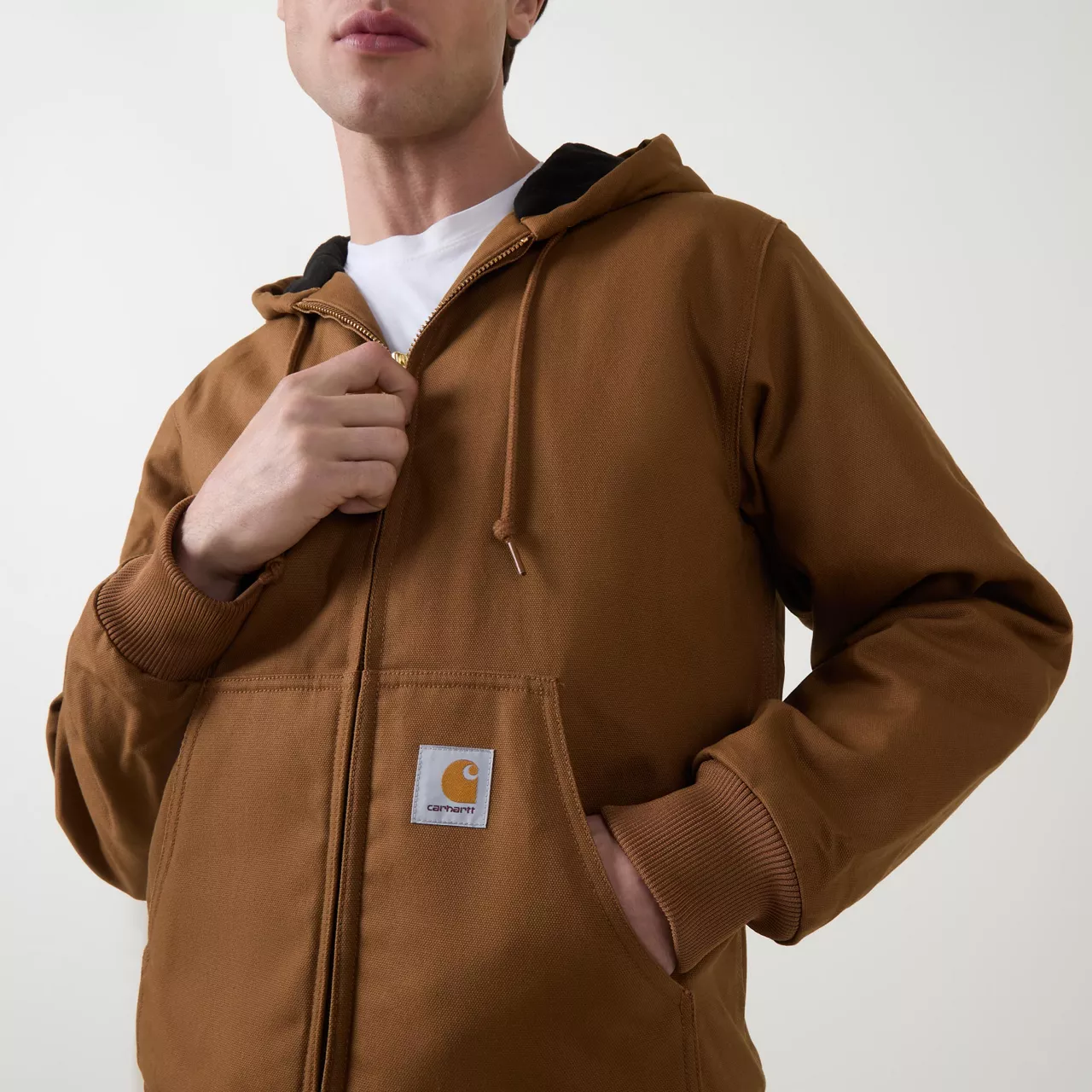 CARHARTT WIP Active Zip-Up Padded Jacket - Brown