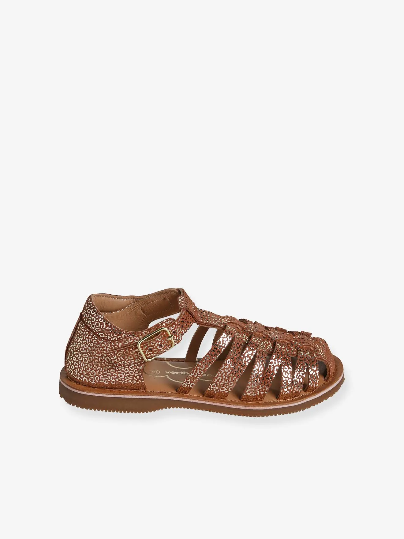 Closed Leather Sandals for Children, Designed for Autonomy - ochre