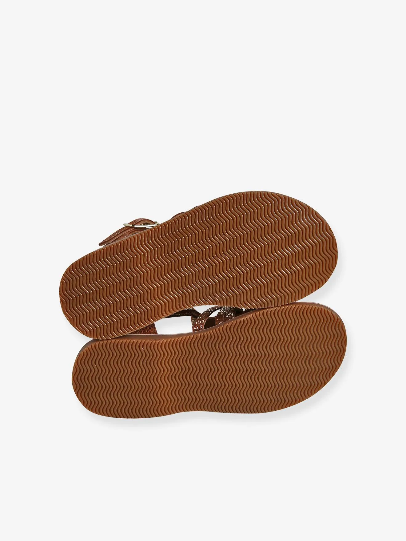 Closed Leather Sandals for Children, Designed for Autonomy - ochre