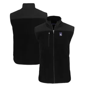 Cutter & Buck  Northwestern Wildcats Black Cascade Eco Sherpa Fleece Full-Zip Vest