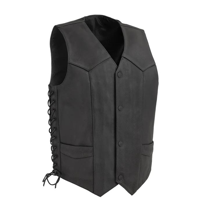 Deadwood Men’s Motorcycle Western Style Leather Vest