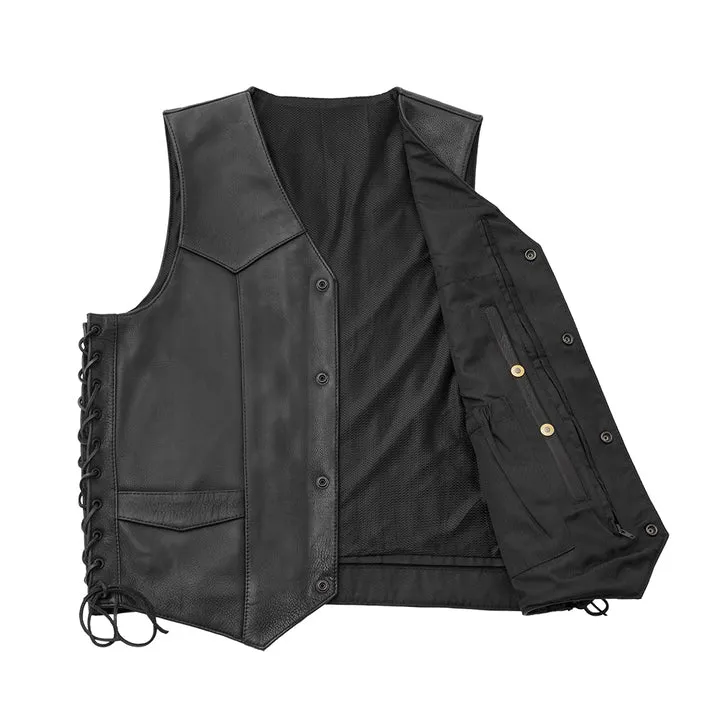 Deadwood Men’s Motorcycle Western Style Leather Vest