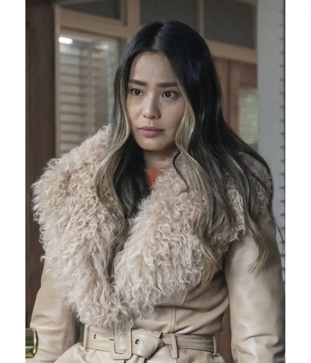 Dexter New Blood Jamie Chung Fur Trim Leather Jacket