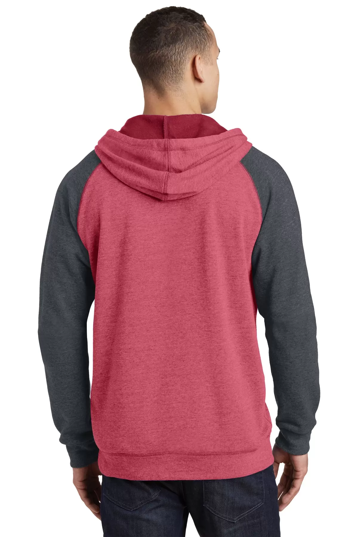 District DT196    Young Mens Lightweight Fleece Raglan Hoodie SKU: DT196