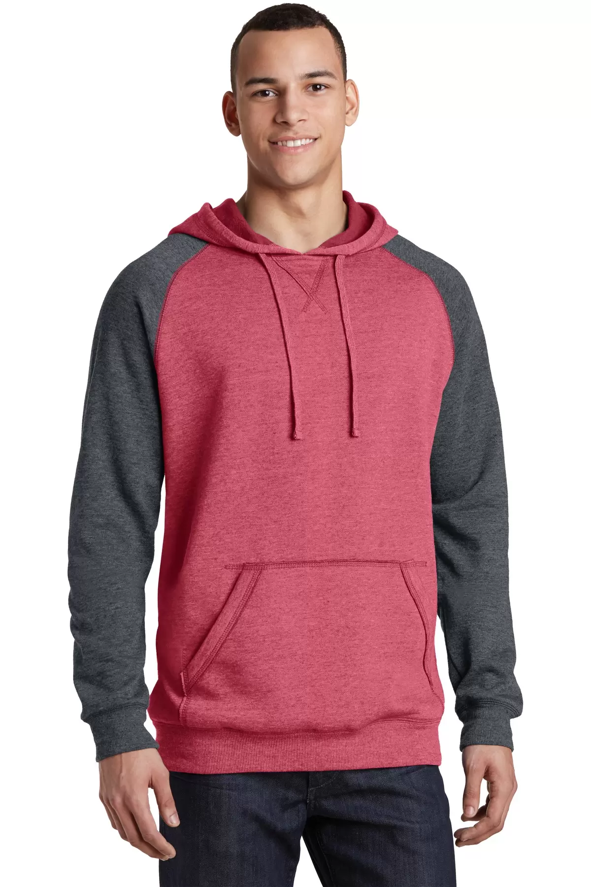 District DT196    Young Mens Lightweight Fleece Raglan Hoodie SKU: DT196