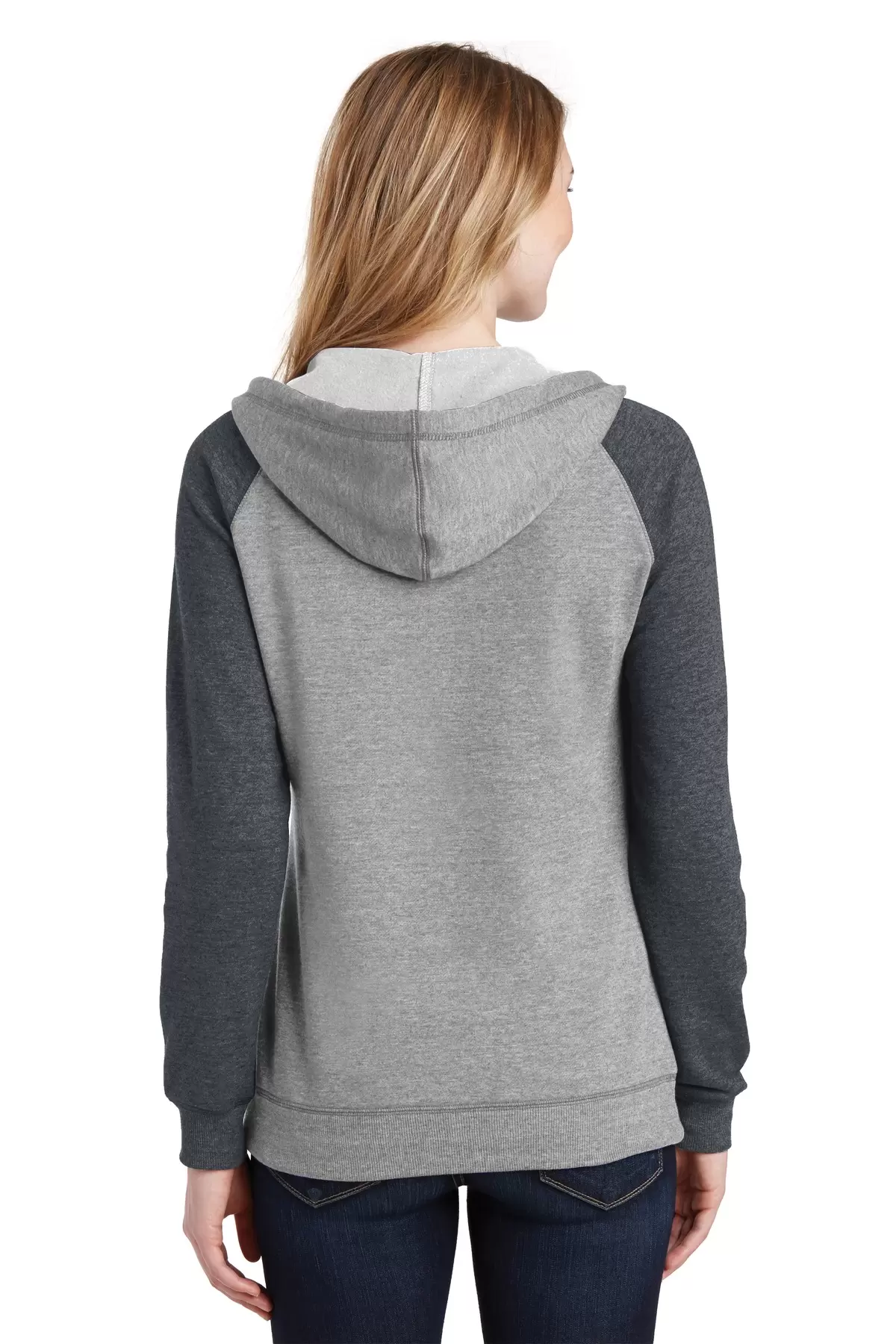 District DT296    Juniors Lightweight Fleece Raglan Hoodie SKU: DT296