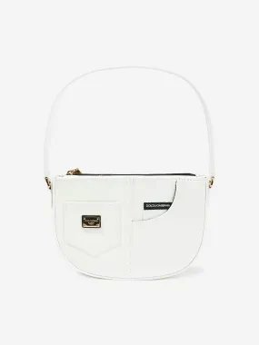 Dolce & Gabbana Girls Leather Logo Shoulder Bag in Ivory (18cm)