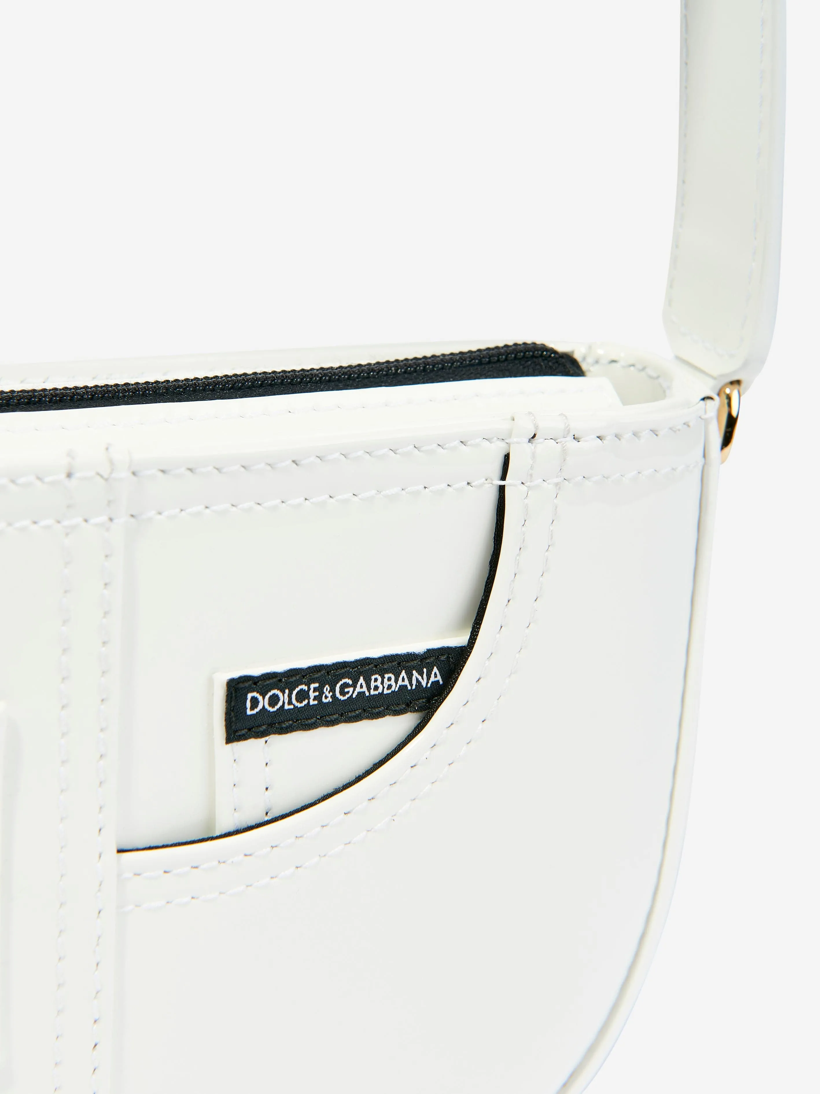 Dolce & Gabbana Girls Leather Logo Shoulder Bag in Ivory (18cm)