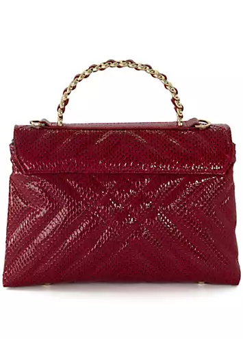 Dorchies Red Reptile Quilted Shoulder Bag by Dune London | Look Again