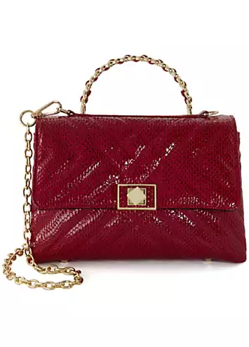 Dorchies Red Reptile Quilted Shoulder Bag by Dune London | Look Again