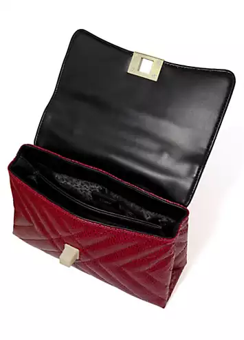 Dorchies Red Reptile Quilted Shoulder Bag by Dune London | Look Again