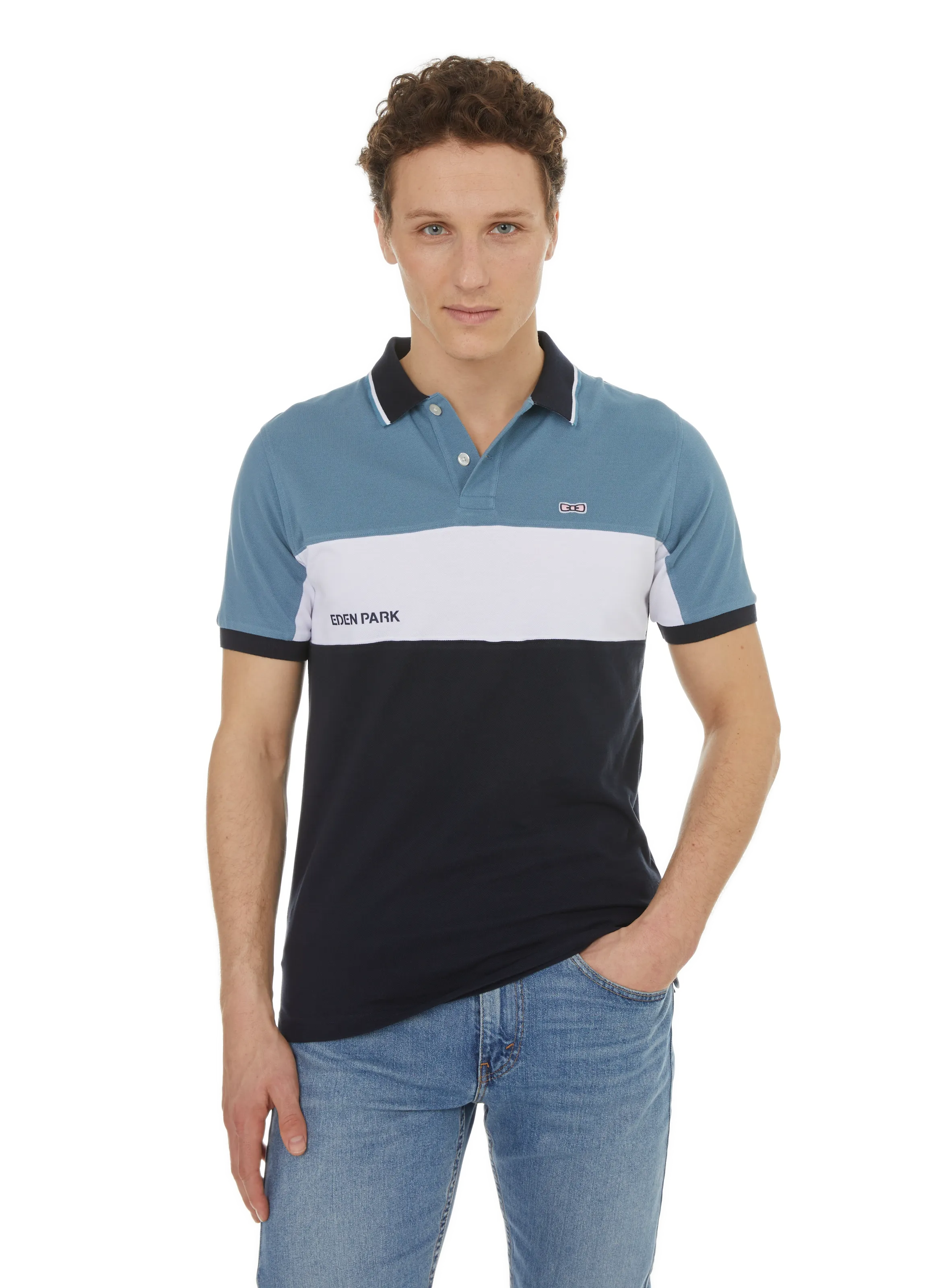 Eden park   Cotton polo shirt  - Blue