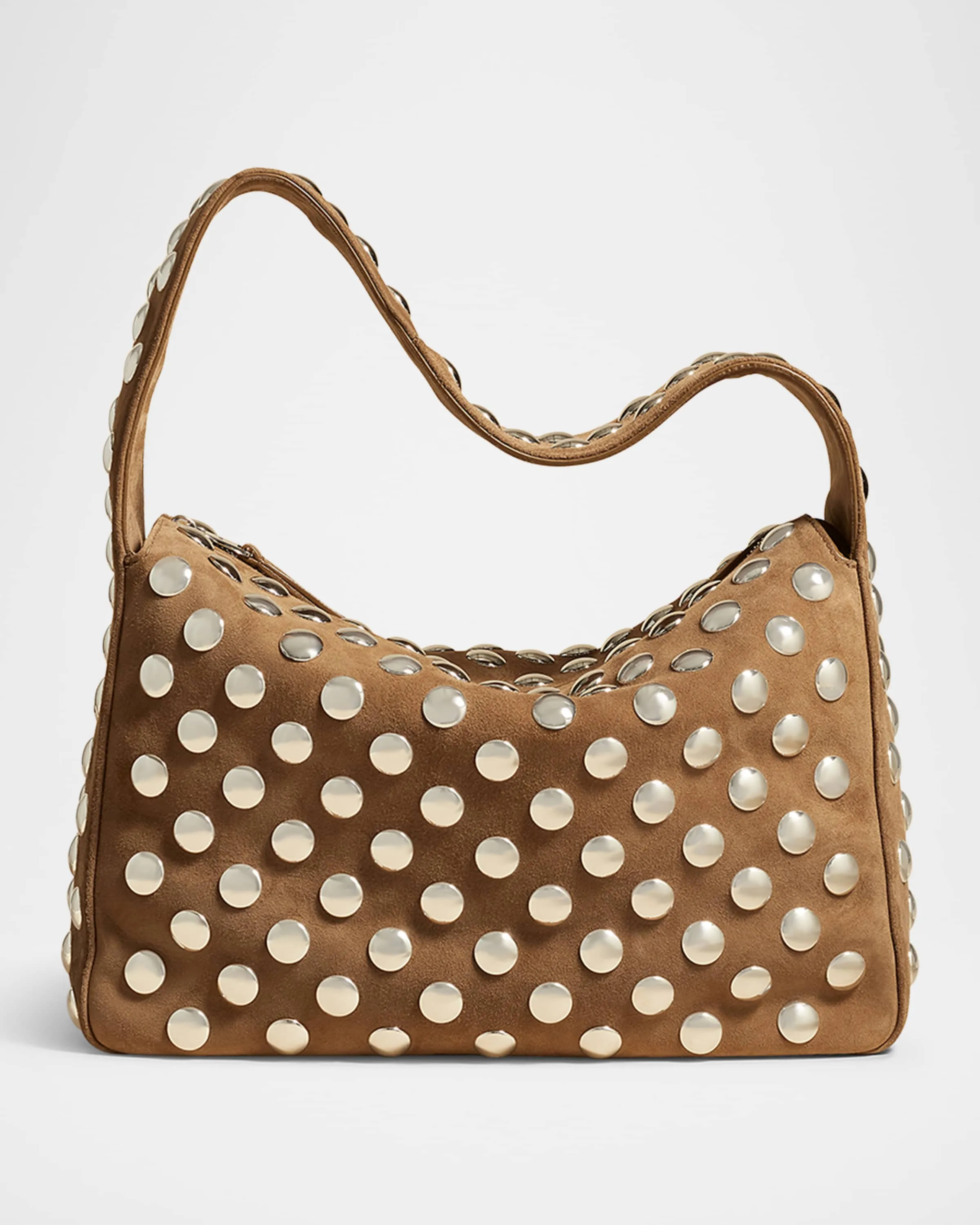 Elena Studded Suede Shoulder Bag